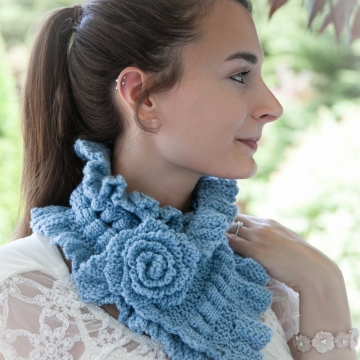 Loom Knit Victorian Cowl, Neckwarmer Pattern Loom Knit Victorian Cowl, Neckwarmer Pattern